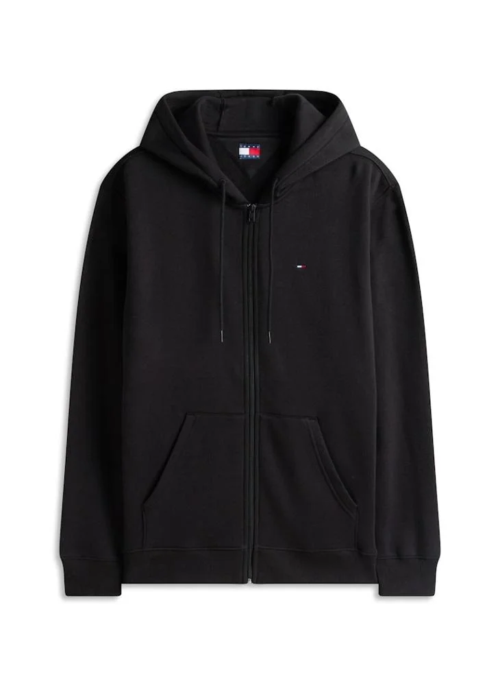 Tommy Jeans Black Tommy Flag Brushed Fleece Tracksuit for Men | Best Price UAE