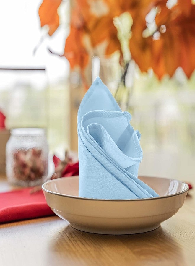 Avalon Kitchen Cloth Napkins Pack of 24 - Light Blue Napkins 17x17 Inches Linen Napkins - 100% Polyester Dinner Napkins Durable, Soft and Absorbent with Hemmed Edges Ideal for Parties and Wedding - Image 4