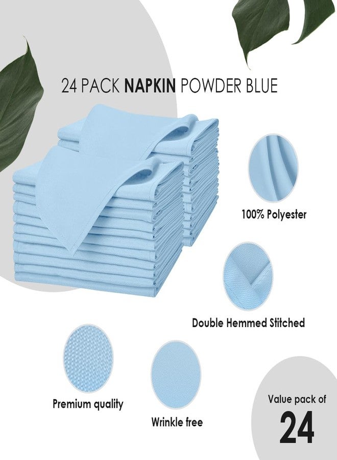Avalon Kitchen Cloth Napkins Pack of 24 - Light Blue Napkins 17x17 Inches Linen Napkins - 100% Polyester Dinner Napkins Durable, Soft and Absorbent with Hemmed Edges Ideal for Parties and Wedding - Image 5