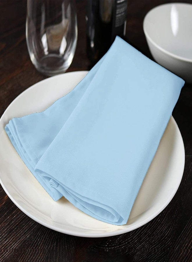 Avalon Kitchen Cloth Napkins Pack of 24 - Light Blue Napkins 17x17 Inches Linen Napkins - 100% Polyester Dinner Napkins Durable, Soft and Absorbent with Hemmed Edges Ideal for Parties and Wedding - Image 2