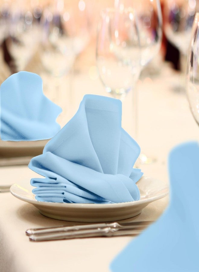 Avalon Kitchen Cloth Napkins Pack of 24 - Light Blue Napkins 17x17 Inches Linen Napkins - 100% Polyester Dinner Napkins Durable, Soft and Absorbent with Hemmed Edges Ideal for Parties and Wedding - Image 3