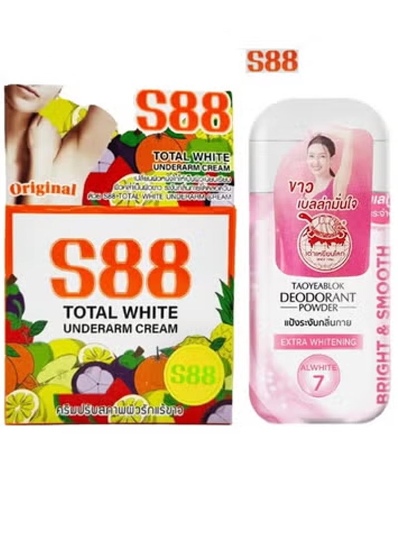 2-Piece S88 Underarm Cream 35 gm Original & Taoyeablok Deodorant Powder 22 gm