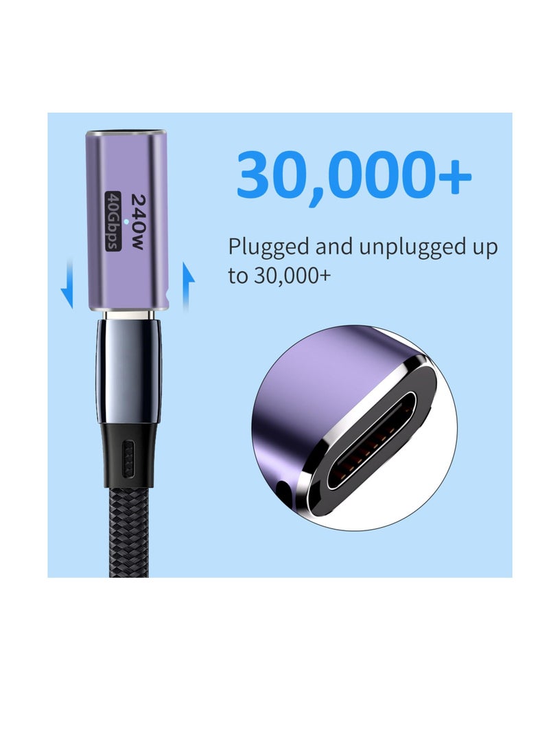 محول USB C مذكر إلى مذكر، عبوة 2، محول USB C بقوة 240W، يدعم نقل الصوت والفيديو بدقة 8K، موصل مزدوج لتعديلات Thunderbolt، Switch، MacBook، الكمبيوتر المحمول، الجهاز اللوحي، الهاتف