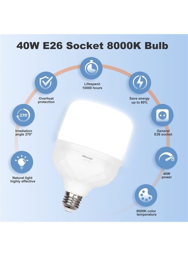 UBeesize Softbox Photography Lighting Kit, 30"X30" Professional Softbox Lighting Kit with 2pcs 40W E26 Socket 8000K Bulbs, Continuous Lighting Kit for Portraits Advertising Shooting, Video Recording - Image 2