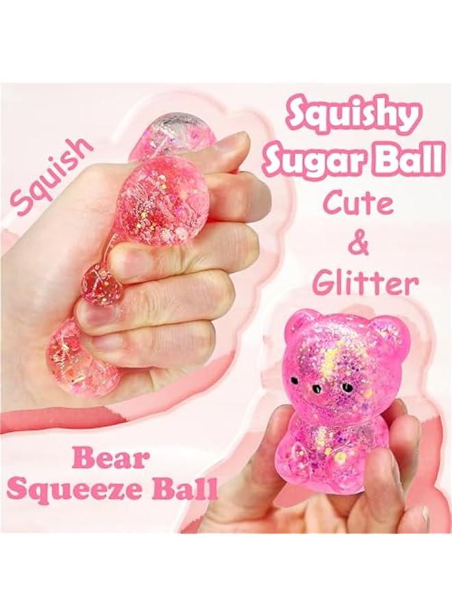 Gummy Bear Squishy Fidget Toys (1PCS) Stress Balls for Adults Sugar Stress Ball，Autism Sensory Toys Squishy Ball, Stress Relief Toy Squeeze Ball Party Favors for Kids, Basket Stuffers - Image 4