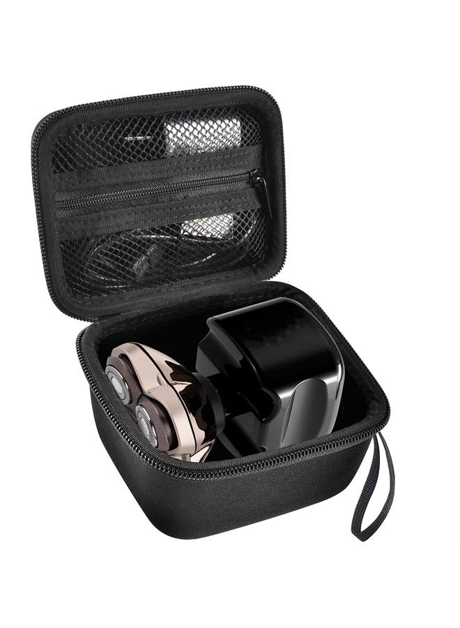 ANKHOH Case Compatible with Skull Shaver Electric Pitbull Pro Razor, Hard Travel Rotary Men Head Shavers Beard Trimmer Storage Bag with Zipper Mesh Pocket for Mustache Grooming Kit,Black-Only Box