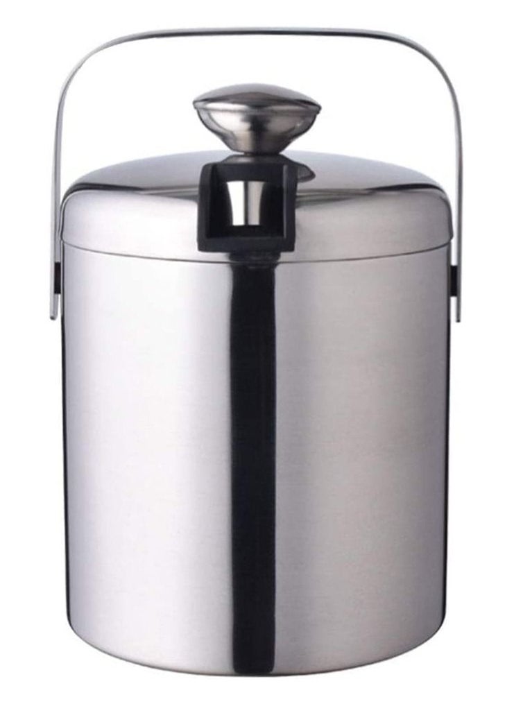 BELLSBERRY - Stainless Steel Ice Cube Container Double-Wall Insulted Bucket with Lid and Tong included Strainer Keeps Cold & Dry Home Bar - Image 1