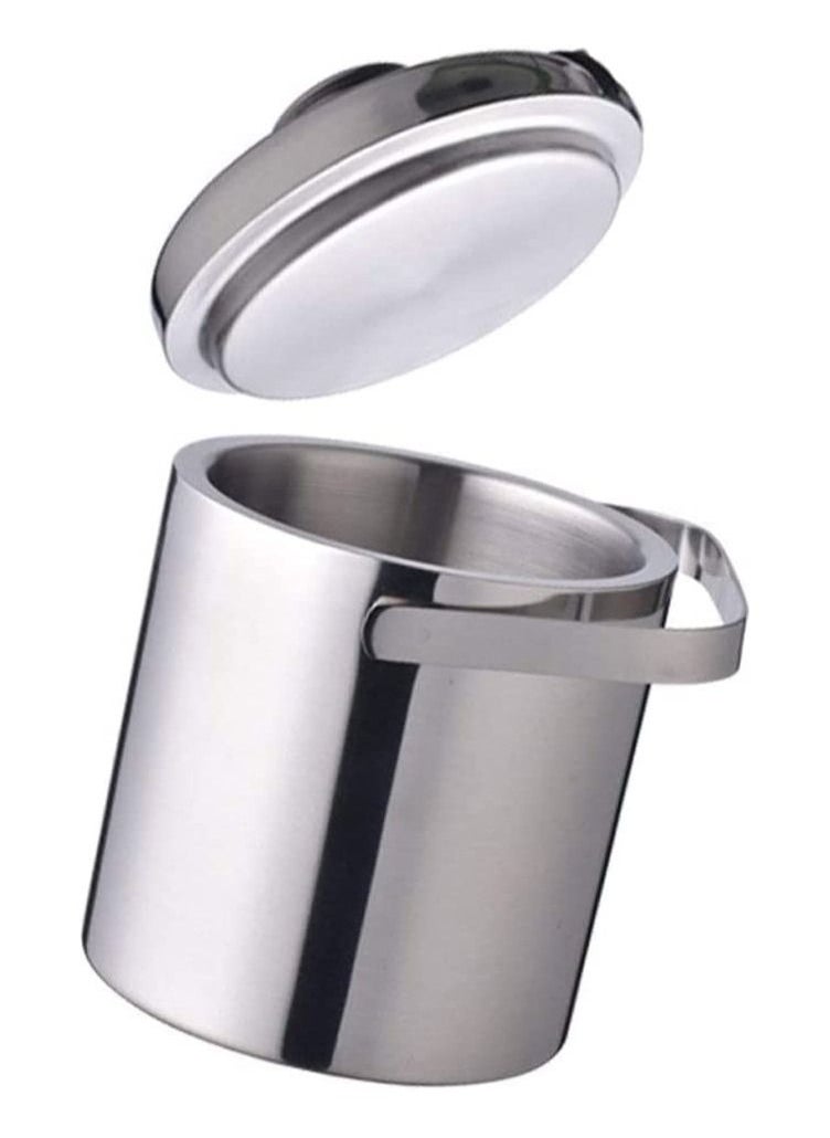 BELLSBERRY - Stainless Steel Ice Cube Container Double-Wall Insulted Bucket with Lid and Tong included Strainer Keeps Cold & Dry Home Bar - Image 1