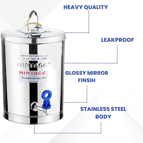 Mintage Desire Tea Container 5 Liters Stainless Steel Insulated | Leakproof Durable | Heat Retention Lightweight | Storage Solution | Beverage Preservation | Teapot Dispenser Jar | Canteen Chai Kettle - Image 3