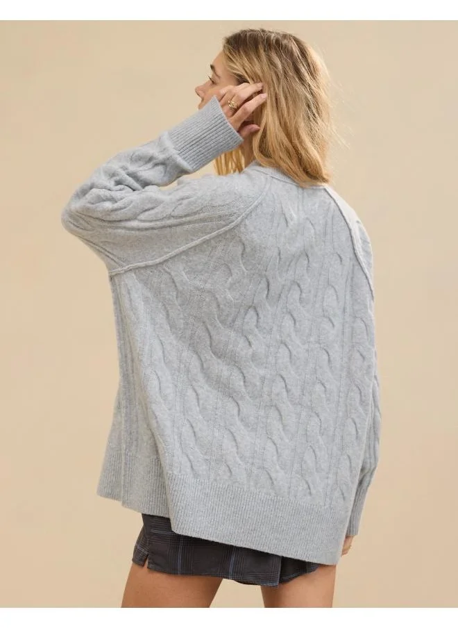 Aerie Aerie unREAL Cable Crew Sweater