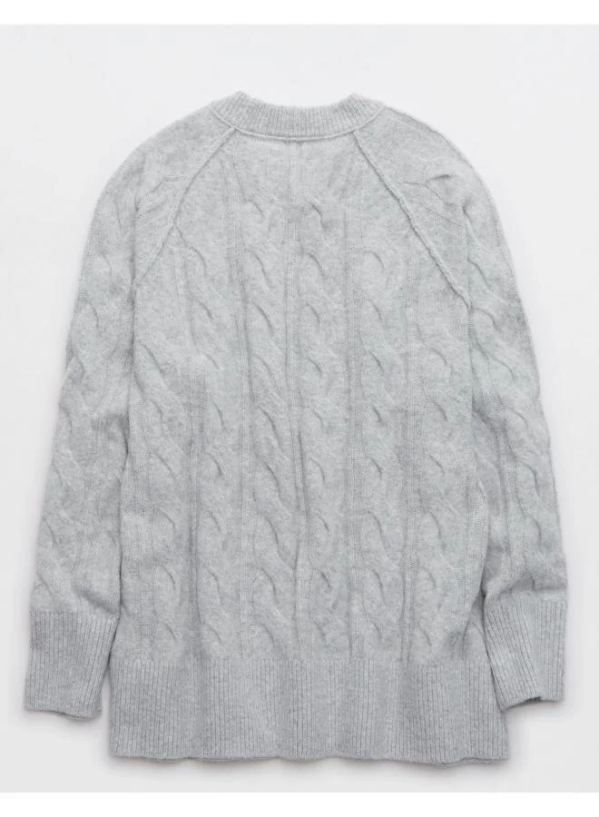 Aerie Aerie unREAL Cable Crew Sweater