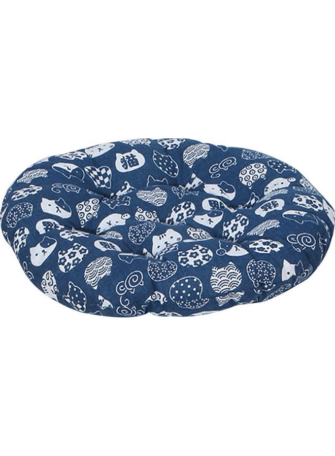 NIBEMINENT Round Shape Printed Soft Seat Cushion Blue/White - Image 1