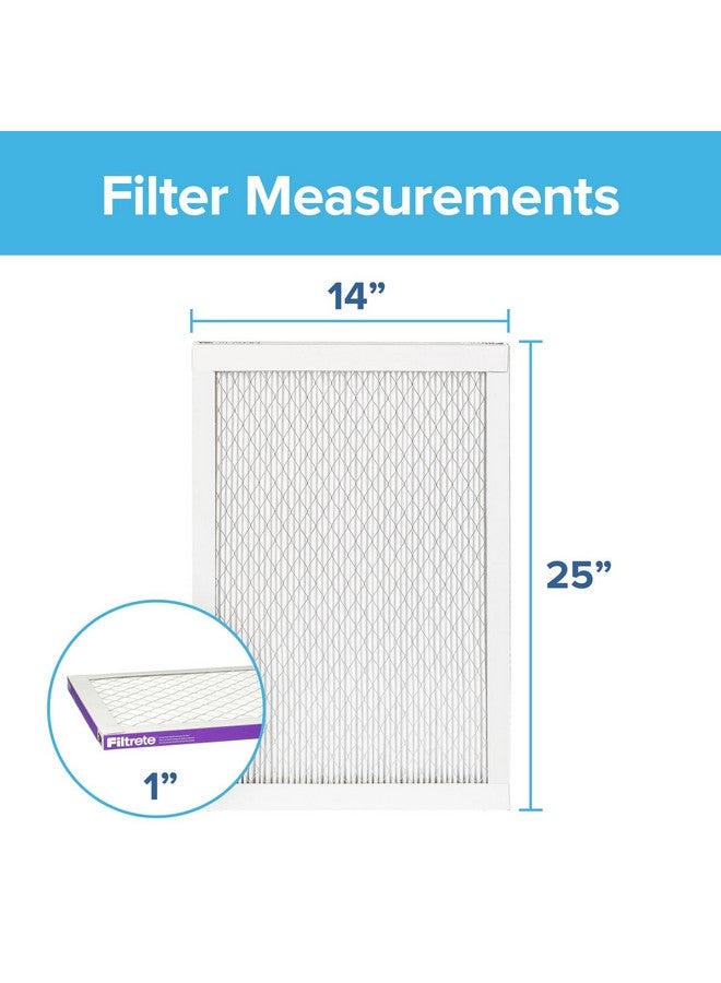 FILTRETE Filtrete 14x25x1 AC Furnace Air Filter, MERV 12, MPR 1500, CERTIFIED asthma & allergy friendly, 3 Month Pleated 1-Inch Electrostatic Air Cleaning Filter, 2-Pack (Actual Size 13.81x24.81x0.78 in)  - Image 2