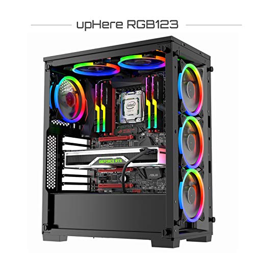 upHere 120mm RGB Case Fan Fan,Quiet Edition High Airflow LED Case Fan for PC Cases-3 Pack,RGB123-3 - Image 5