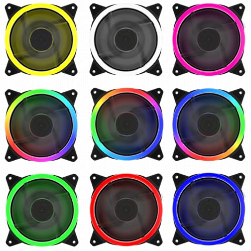 upHere 120mm RGB Case Fan Fan,Quiet Edition High Airflow LED Case Fan for PC Cases-3 Pack,RGB123-3 - Image 4