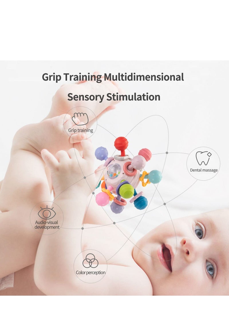 MIXDE Silicon Ball Shape Children's Tooth Toys for Children Aged 3 Months and Above, Children's Teething Games Manhattan Toy, 0-3-6-12 Months Old Baby Tooth Toys - Image 2
