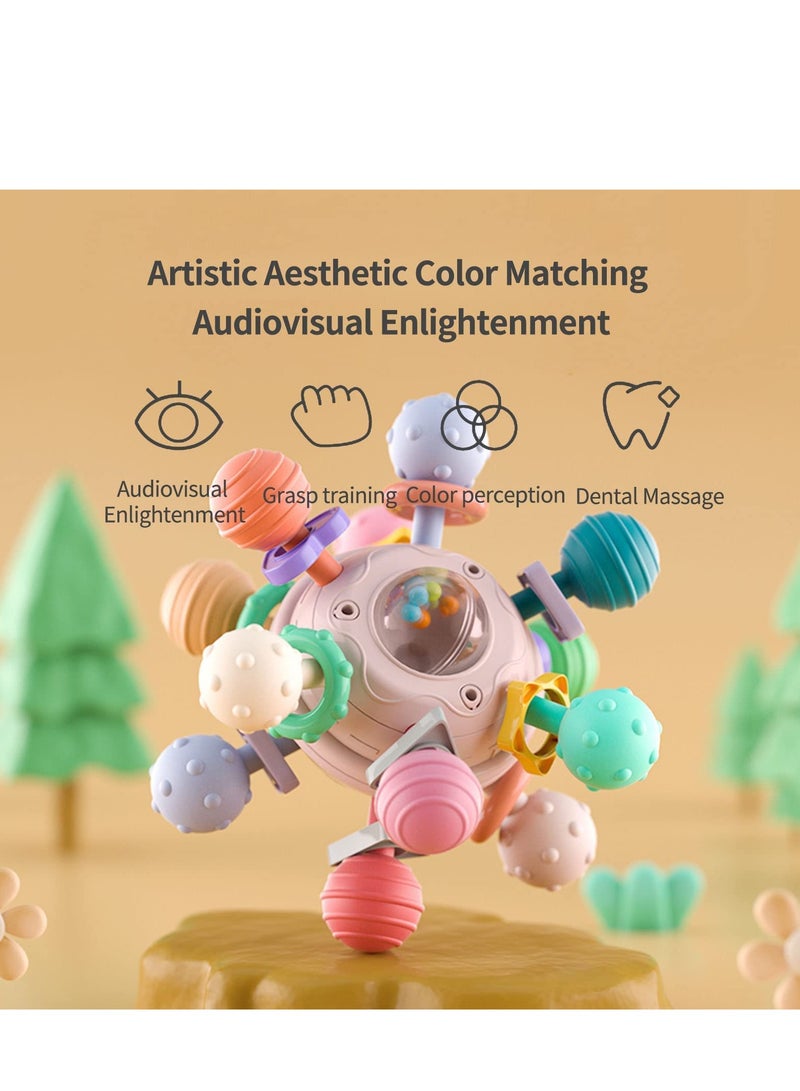 MIXDE Silicon Ball Shape Children's Tooth Toys for Children Aged 3 Months and Above, Children's Teething Games Manhattan Toy, 0-3-6-12 Months Old Baby Tooth Toys - Image 5