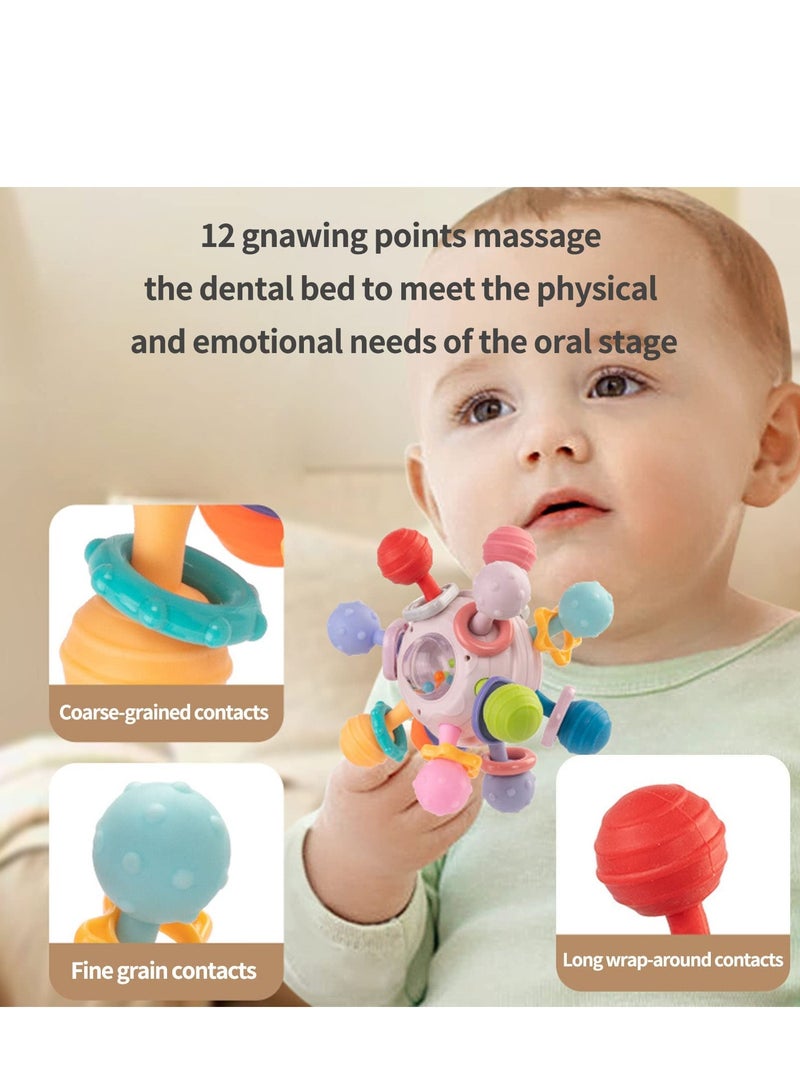 MIXDE Silicon Ball Shape Children's Tooth Toys for Children Aged 3 Months and Above, Children's Teething Games Manhattan Toy, 0-3-6-12 Months Old Baby Tooth Toys - Image 3