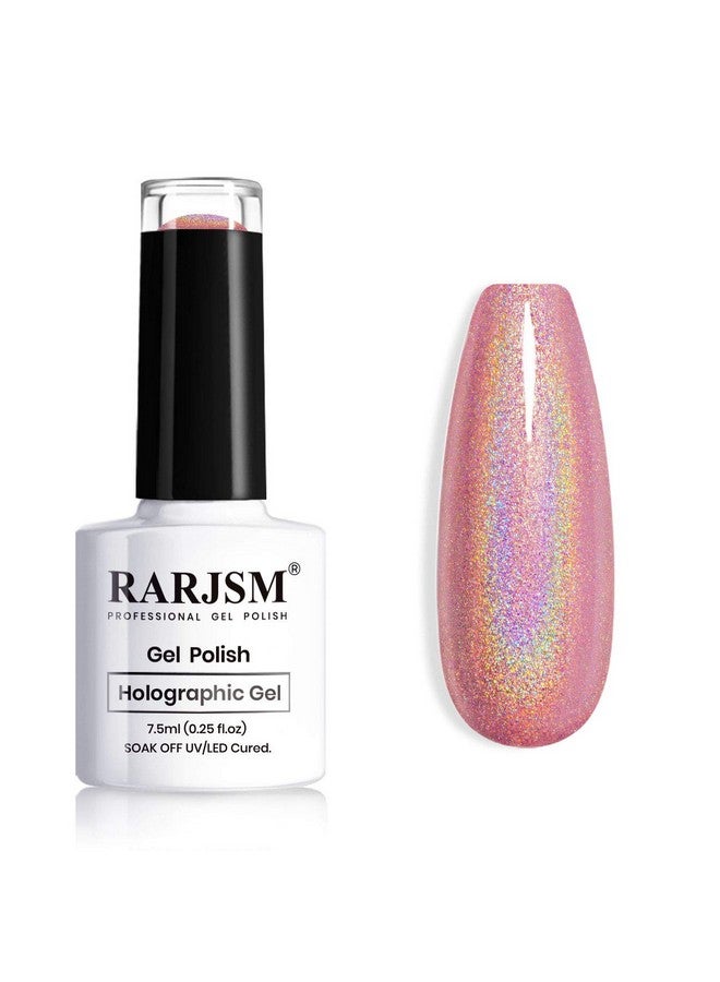 RARJSM Holographic Nail Polish Rose Gold Gel Nail Polish With Mermaid Unicorn Effect Glitter Gel Nail Polish Rar73 Suitable For Spring Summer - Image 1
