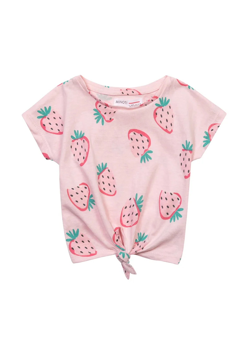 MINOTI Kids Girls Tie front T-shirt