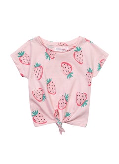 MINOTI Kids Girls Tie front T-shirt  - Image 1