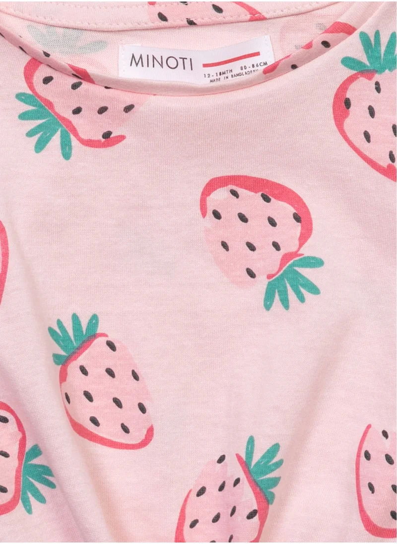 MINOTI Girls Printed T-Shirt with Front Tie