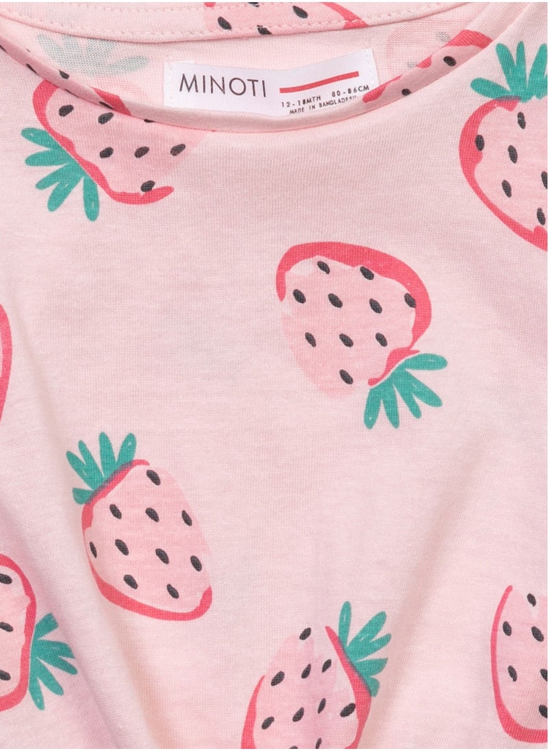 MINOTI - Kids Girls Tie front T-shirt - Image 1