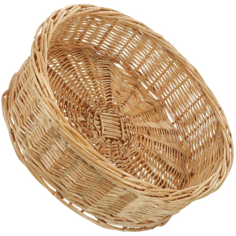 Woven Rattan Storage Basket 27cm Diameter Kitchen Organizer Food Holder - Image 2