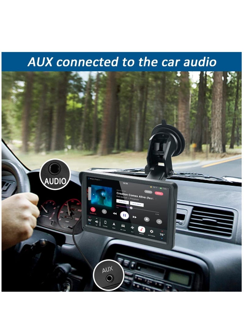 SWM - Portable Car Audio with Wireless Apple Carplay and Android Auto Touch Screen Bluetooth Car Player - Image 1