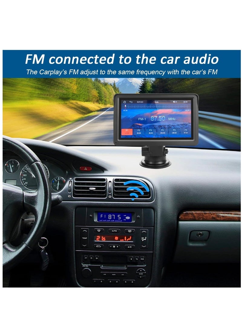 SWM - Portable Car Audio with Wireless Apple Carplay and Android Auto Touch Screen Bluetooth Car Player - Image 1