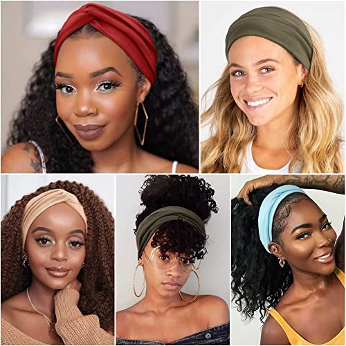 DRESHOW 8 Pack Headbands for Women Yoga Knotted Headbands Elastic Criss Cross Hair Accessories Sports Head Wrap Non Slip - Image 3