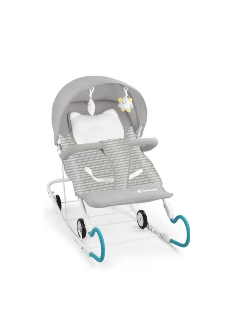 Mamalove MAMALOVE Grey Rocking Chair with Canopy for Toddlers  - Image 1