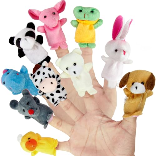 Sealive Finger Puppets for Toddlers 13 Preschool and Kids 10 Soft Velvet Animal Finger Toys for Toddlers 13 Easter Egg Fillers Perfect for Storytelling Educational Play and Party Favors - Image 1