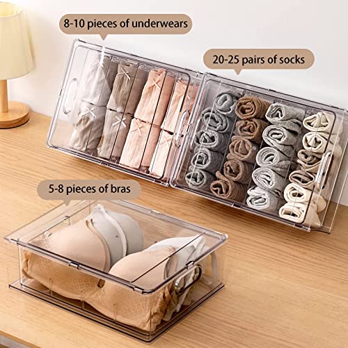 MANO 2Pack Clear Fridge Drawers Pull Out Stackable Refrigerator Drawer Organizer Bins Pantry Storage Box Plastic Food Containers for Kitchen Bathroom Office Closet (X-Large) - Image 5