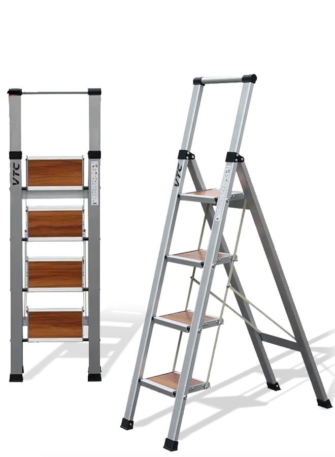 في تي سي سلم ألومنيوم 4 درجات للمنزل والمكتب – خفيف الوزن، سهل الطي، موفر للمساحة - Image 1