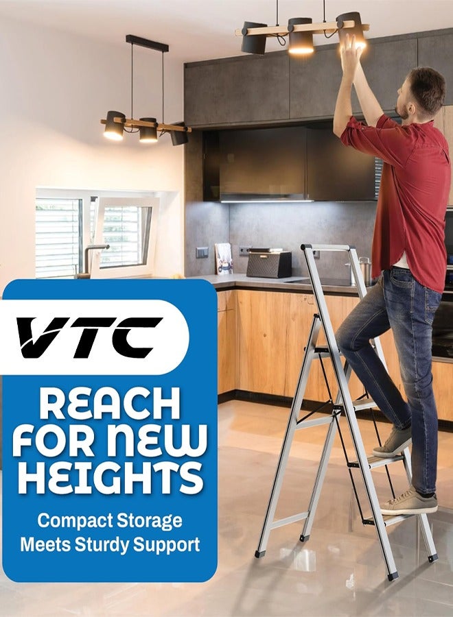 في تي سي سلم ألومنيوم 4 درجات للمنزل والمكتب – خفيف الوزن، سهل الطي، موفر للمساحة - Image 2