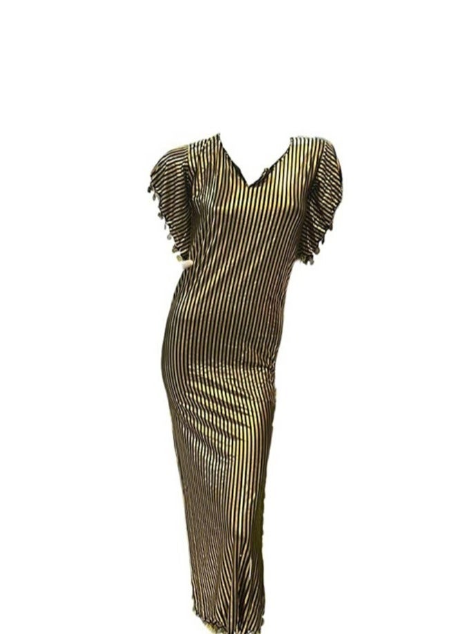 Handmade Jalabiya Nancy Belly Dance Costume for Women (Black x Gold) One Size - Image 4