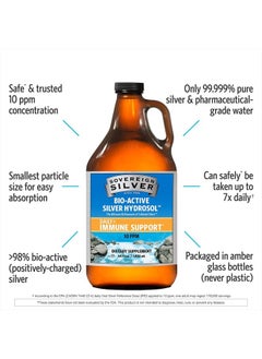 Sovereign Silver Bio-Active Hydrosol Sovereign Silver Natural Immunogenics 64 oz Liquid  - Image 3
