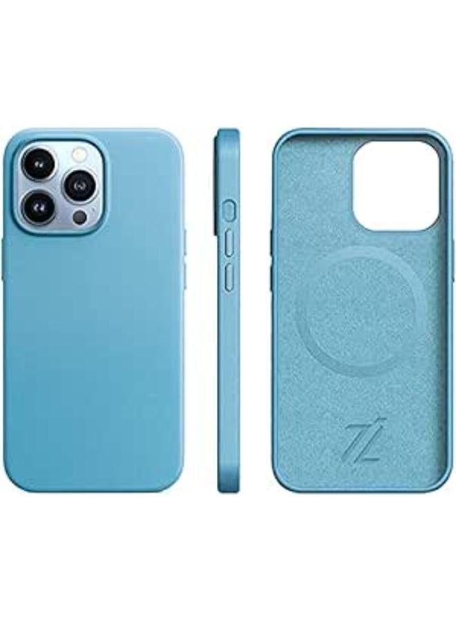 Premium Apple Leather iPhone Cases - Luxury Phone Case - Elevate Your iPhone with Timeless Elegance and Protection(Baby Blue,iPhone 14 Plus)