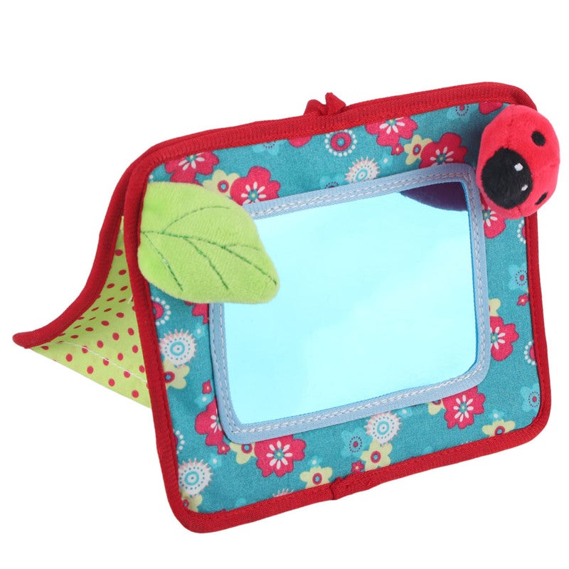 Fabric Baby Safety Mirror Safe Non-Toxic Colorful Toy - Reusable Durable Stroller Mirror for Infant Car Seat Newborn Development - Image 1