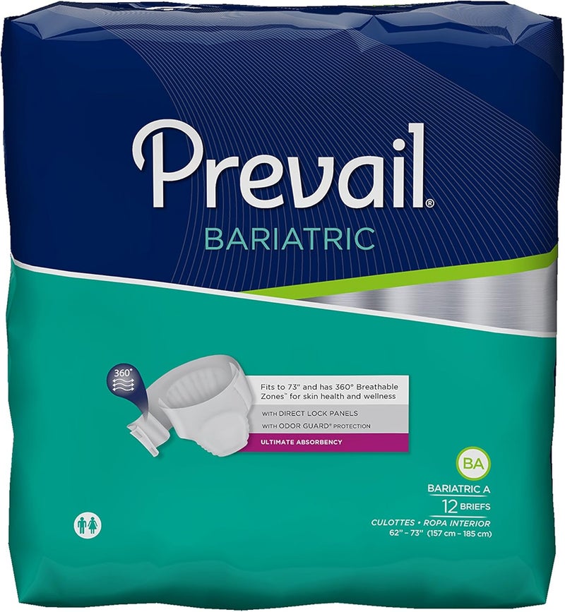 Prevail Bariatric Ultimate Absorbency Incontinence Briefs Size A 12 Count - Image 1