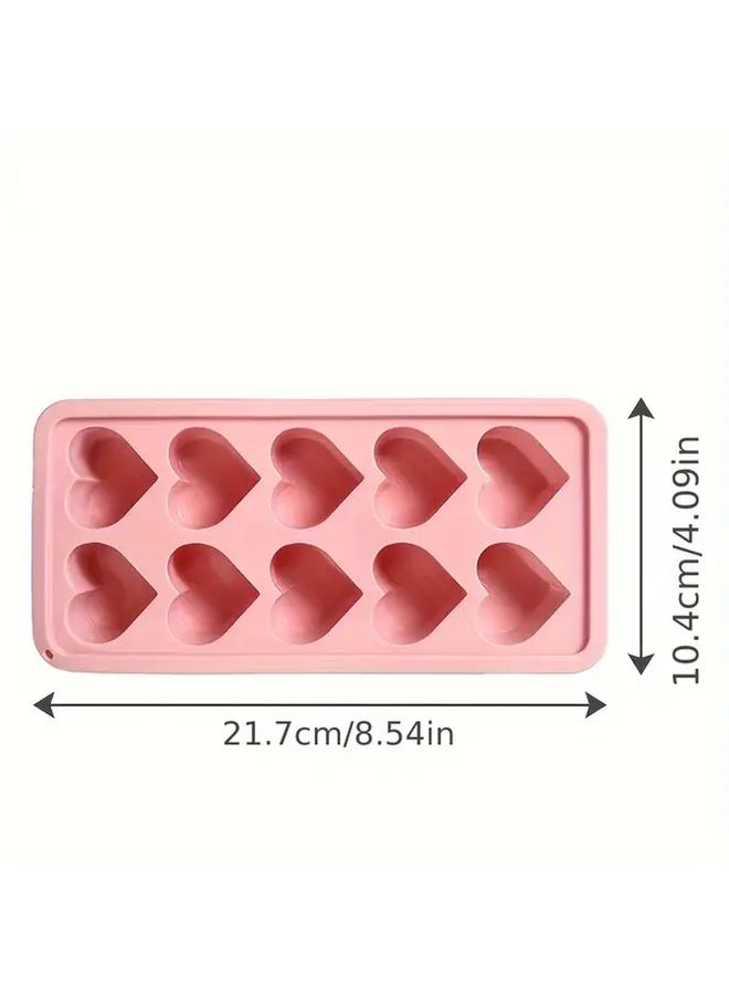 Pink Heart Shaped Silicone Mold For Ice Chocolate Jelly Baking Easy Release - Image 3