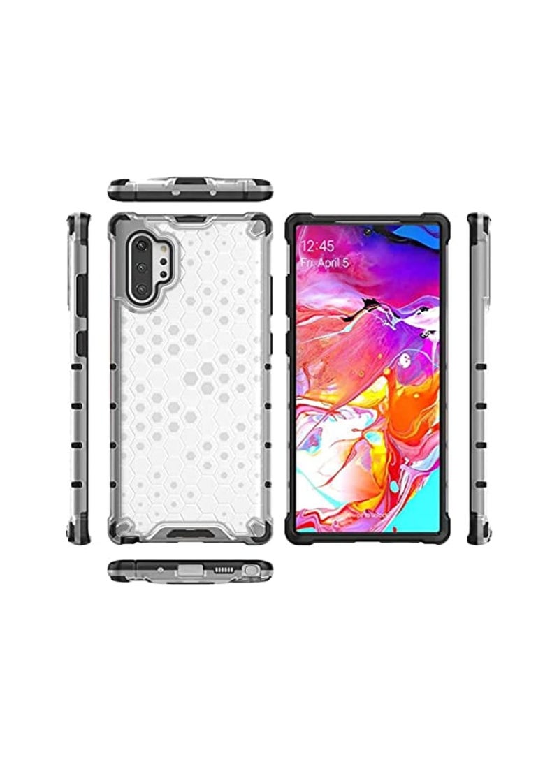 Case Cover Honeycomb Case Shockproof Camera Protection Cover Compatible with  Samsung Galaxy Note 10 Plus (White Clear) - Image 3