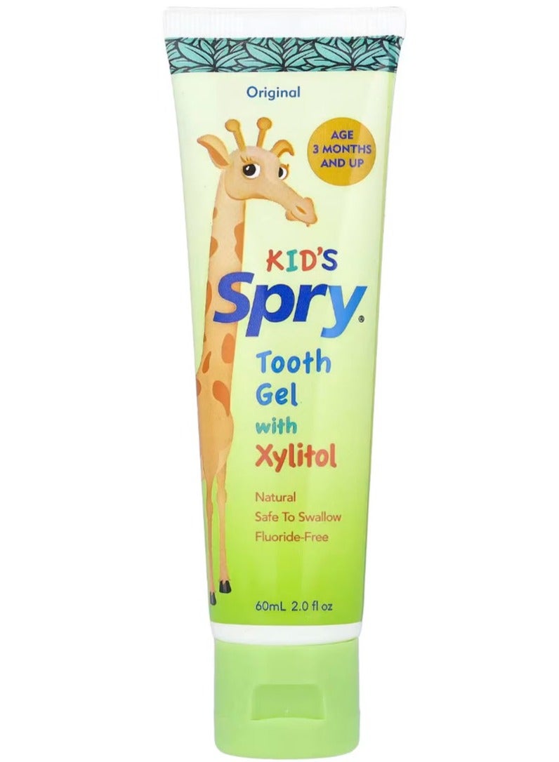 Xlear, Kid's Spry®, Tooth Gel with Xylitol, Age 3 Months and Up , Original, 2 fl oz (60 ml) - Image 1