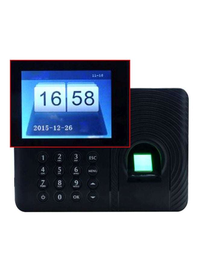 Fingerprint Password Attendance Machine Black - Image 2
