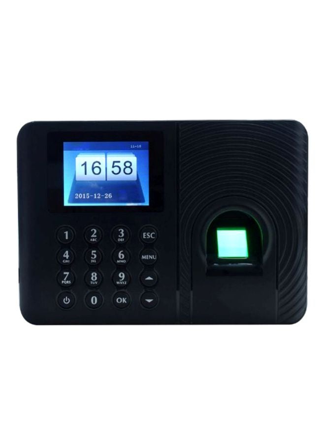 Fingerprint Password Attendance Machine Black - Image 1