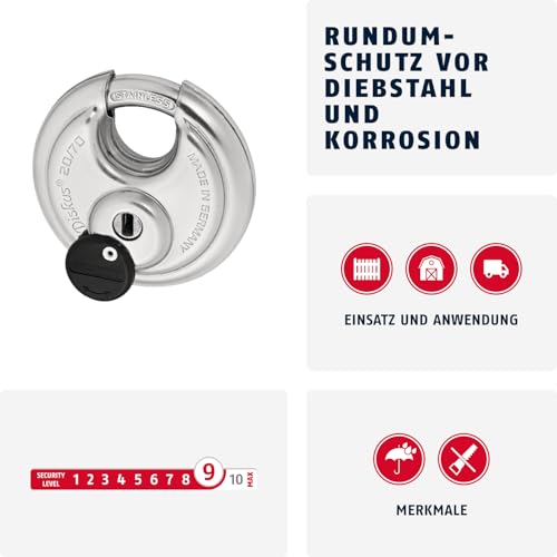 Abus 20/70mm Diskus Plus Padlock - Image 2