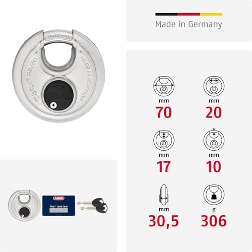Abus 20/70mm Diskus Plus Padlock - Image 4