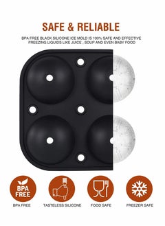 Y&D Ice Cube Trays, Tray Silicone Set of 2 with Funnel, Sphere Ball Maker and Large Square Molds for Milk Tea, Coke Popsicle Reusable BPA Free  - Image 5