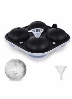 Y&D Ice Cube Trays, Tray Silicone Set of 2 with Funnel, Sphere Ball Maker and Large Square Molds for Milk Tea, Coke Popsicle Reusable BPA Free  - Image 1
